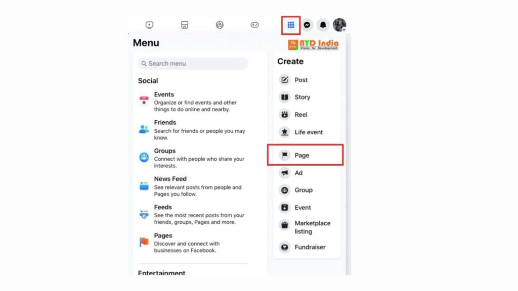Choose a Facebook Business page